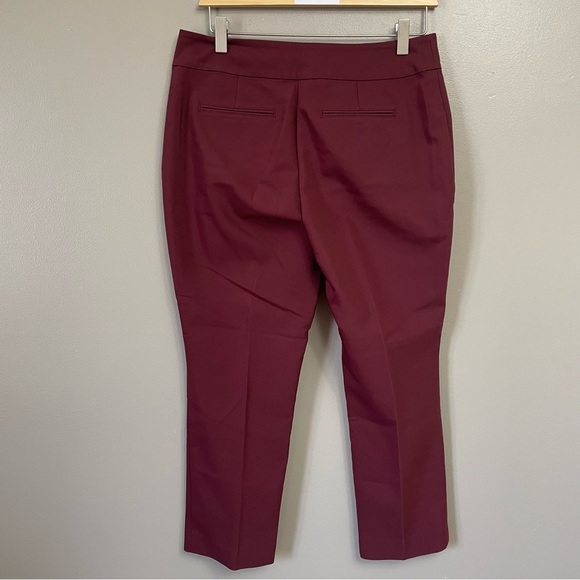 Ann Taylor Petite womens 4 Straight Leg Pants Curvy burgundy - Picture 2 of 10